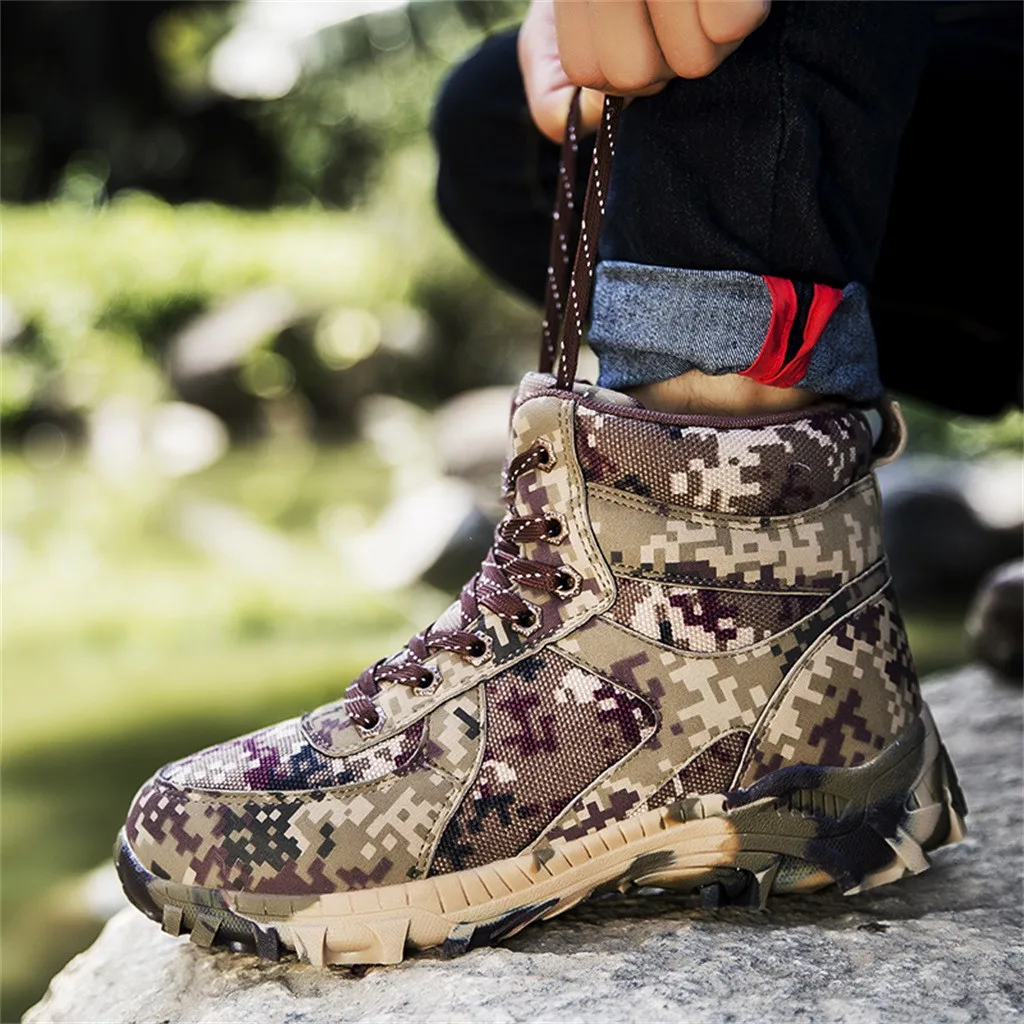 SAGACE/Мужская обувь; уличные альпинистские зимние ботинки; водонепроницаемые камуфляжные сапоги из микрофибры; нескользящие теплые военные ботинки; большие размеры