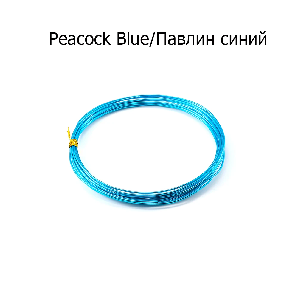 Peacock Blue 2-10 м/рулон мягкая анадизовая металлическая алюминиевая проволока универсальная окрашенная ручная работа флористика провода для рукоделия серьги ювелирные задатки - Цвет: Peacock Blue