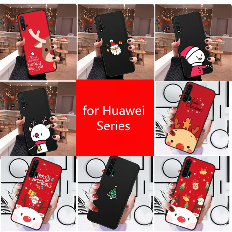 

Merry Christmas case for Huawei honor 20 P30 P20 Pro P10 Plus honor 8 9 8x max cover for mate 30 20 x Lite nova 5t silicone case