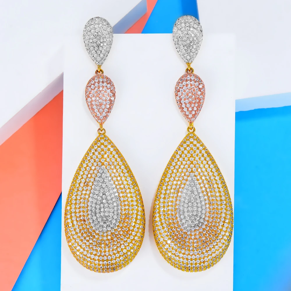 Женские свадебные сережки SISCATHY индийские нигерийские Дубаи длинные серьги с