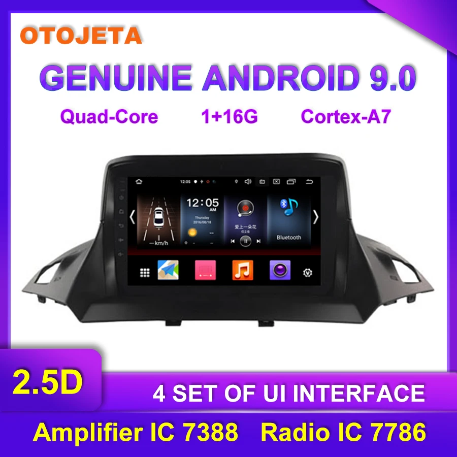 

OTOJETA Android 9.0 Player Smart Car Multimedia Radio For 2013-2018 Ford Kuga GPS Bluetooth Navigation full touch tape recorder