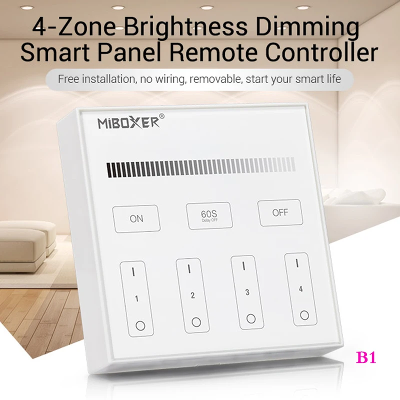 4 зоны Smart Touch Панель Встроенный светодиодный Беспроводной диммер 2 ГГц пульт
