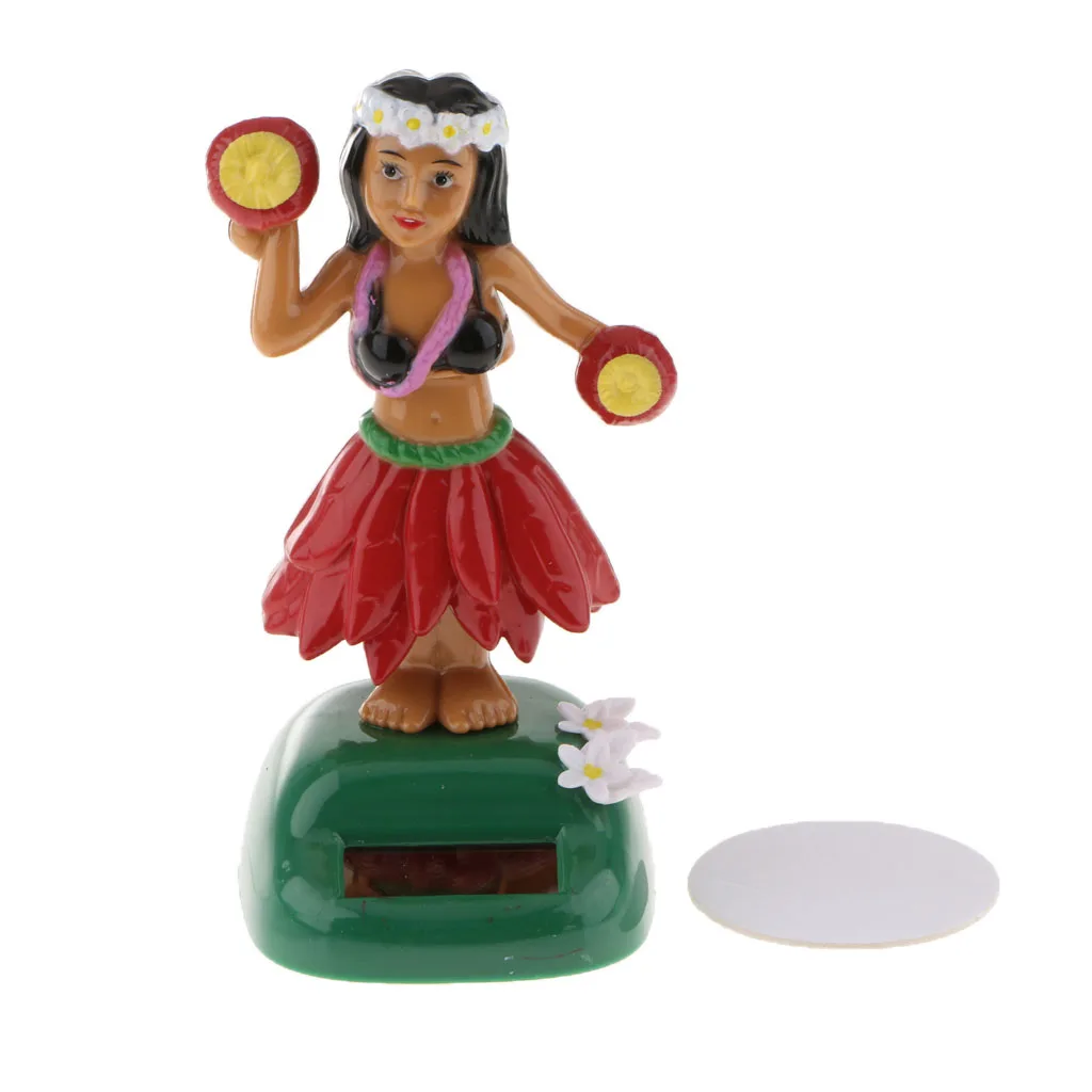 Solar Dancing Hula Girl Solar Powered Toy Bobble Dancer Doll for Car Dashboard