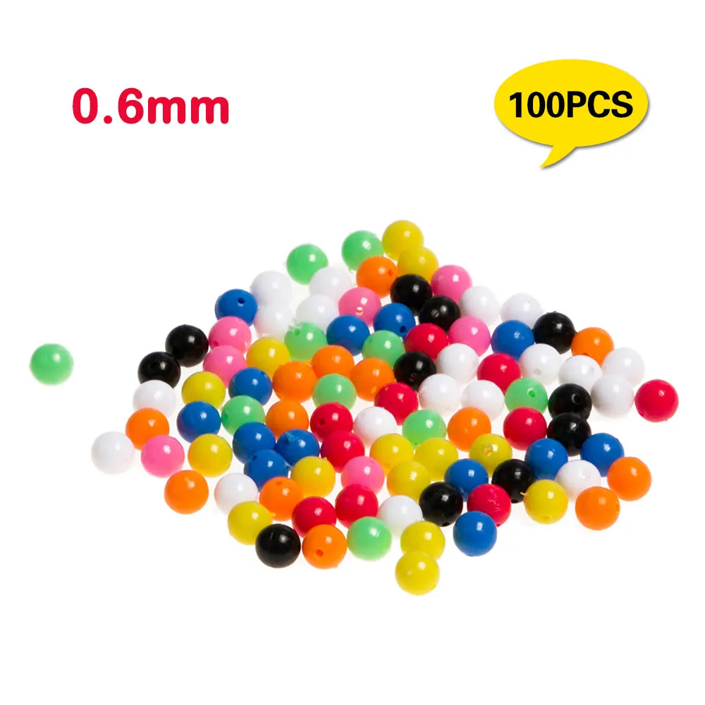 Mixed Color 0.6mm 100 шт рыболовные такелажные пластиковые бусины Круглые красочные рыболовные бусины несколько цветов смешанные рыболовные приманки снасти Аксессуары - Цвет: Mixed Color 0.6mm