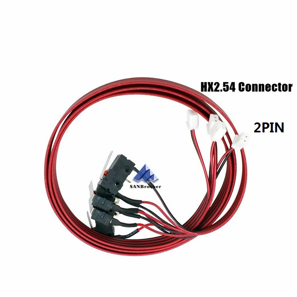 

3D Limit Switch Parts 2PIN 3PIN HX2.54 DuPont2.54 Connector MINI KOSSEL Delta Reprap Endstop 1Meter Wholesale