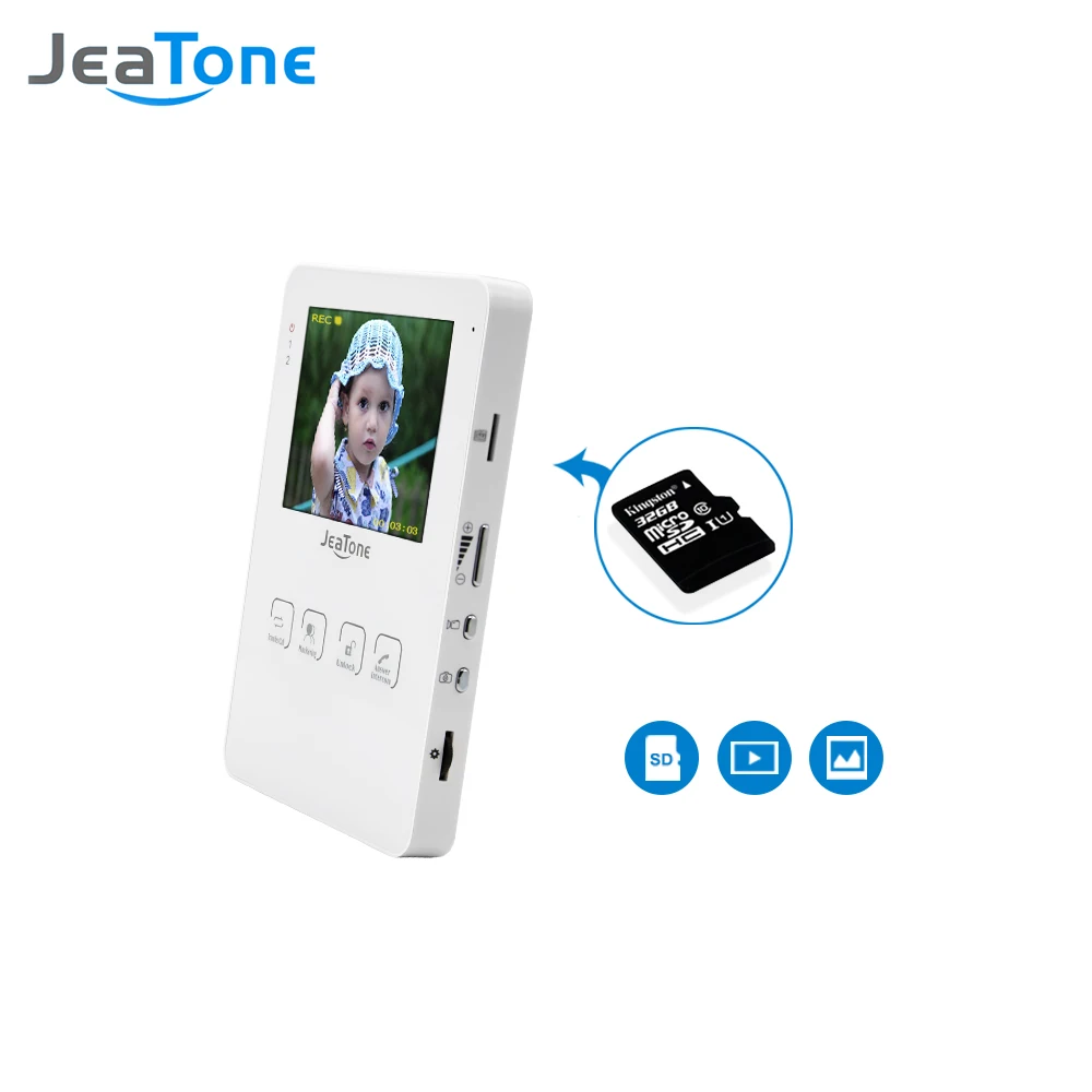 JeaTone " проводной видеодомофон домофон система Поддержка записи и фотосъемки 1200TVL IR Night Vison HD камера
