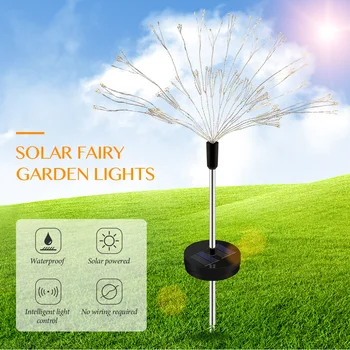 

DIY Shape Grass Fireworks Solar String Lights 120LEDs Dandelion Lawn Light Waterproof IP65 For Outdoor Garden Decoration 1/2Pack