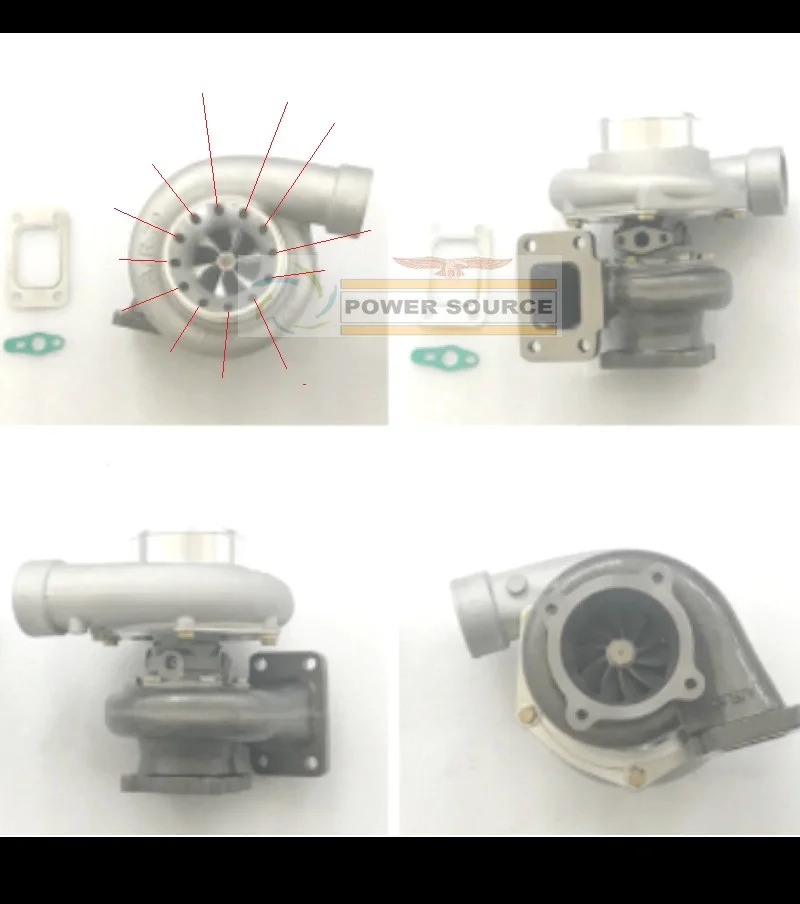 Anti-Surge Universal Turbo GT35 Anti-Surge Turbocharger GT3582 GT3582-1 Turbine Housing AR .63 Compressor AR.70 Inlet T3 flange O 4 bolts - 副本
