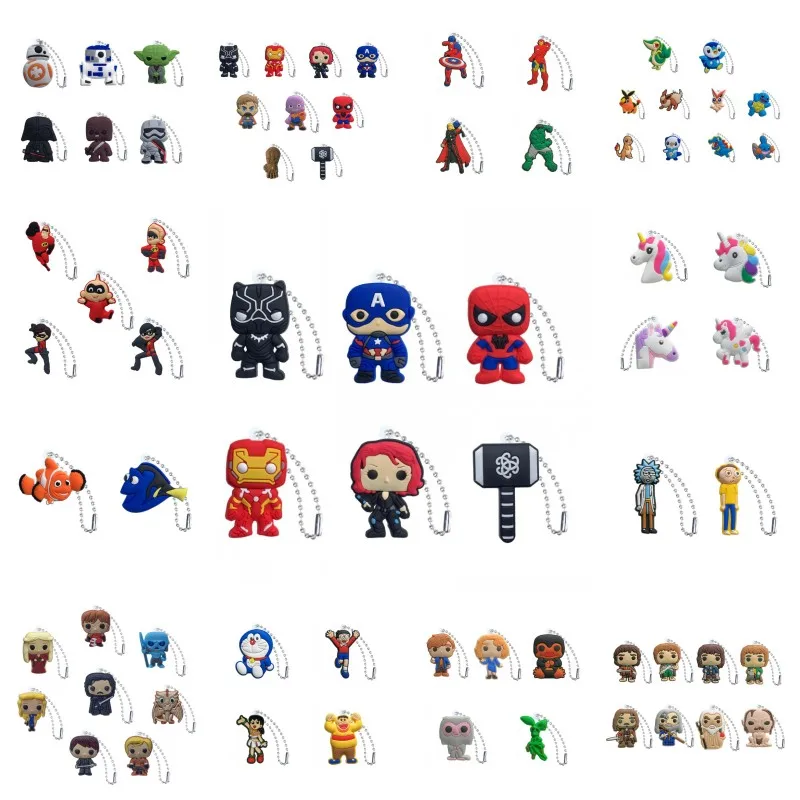 

20pcs Keychain Avenger Key Ring Game of Thrones Key Chain Unicorns Key Holder Fashion Accessories Rick Morty Trinkets Kids Gift