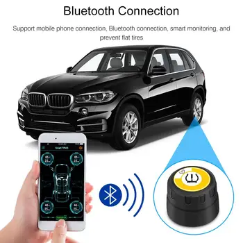 

Vehemo with 4 Sensors Tpms Bluetooth Mobile Phone APP Detection TPMS Car Tire Pressure Detector for Anti Explosion Display