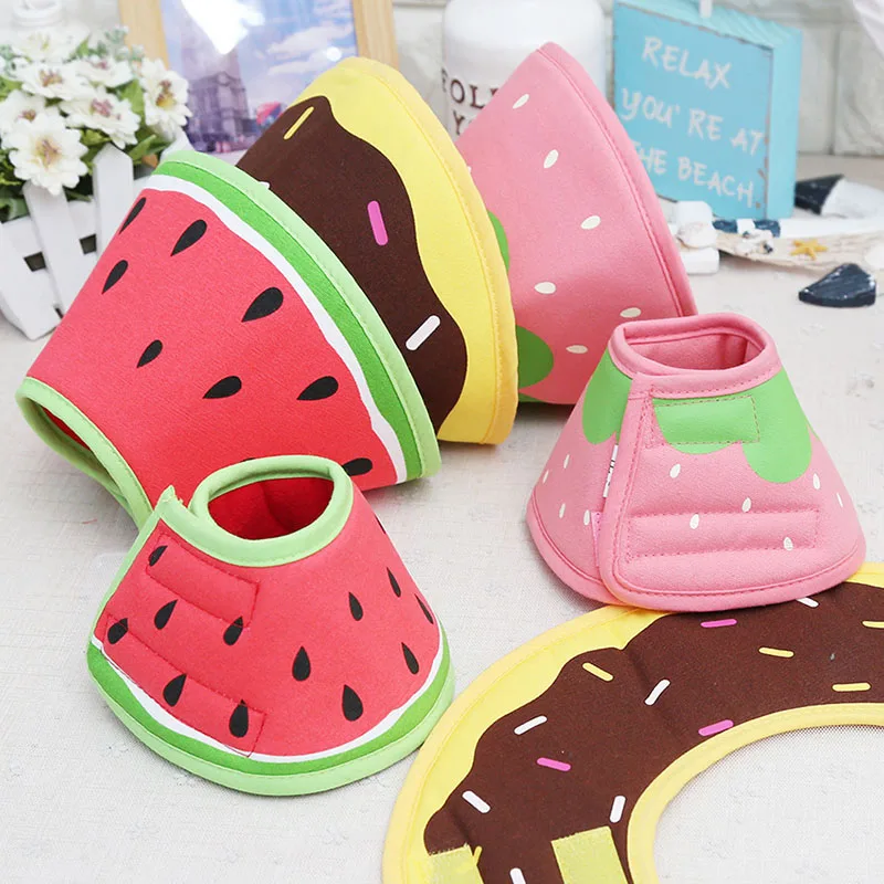 

Cartoon Pet Elizabeth Circle Dogs Protective Neck Collar Cat Wound Healing Medical Anti Bite Puppy Recovery Strawberry Shape