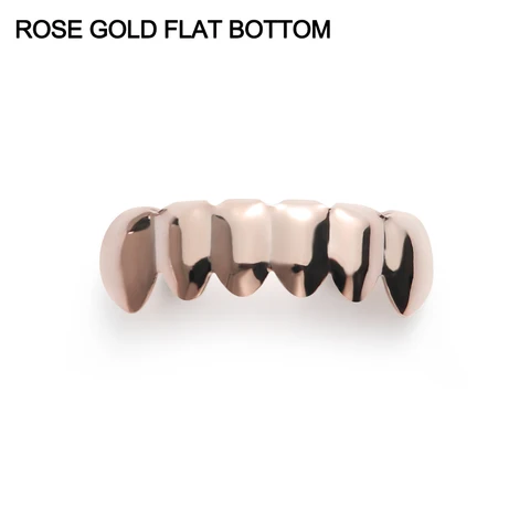 Gold Plated Rhinestone Teeth Grillz Gangsta Body Jewelry Mold Kit Hip Hop Tooth Caps Top Bottom Grill Rapper Dental Jewelry