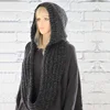 Solid Color Wool Hat Scarf Women Fashion Casual Knit Hooded Scarf Autumn Winter Warm Retro Scarf With Cap 5