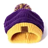 New URGENTMAN Brand Women's Winter Hat Slouchy Knitted Hats Two-color Knit Pompoms Beanie Hat Dropshipping ► Photo 3/6