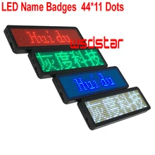 Красный зеленый синий белый цвет HUIDU перезаряжаемый светодиодный знак имя знак программируемый для поверхностого монтажа светодиодный дисплей имя бирка