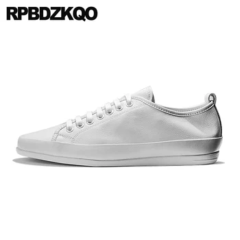 

genuine leather Italy brand spring men shoes casual high top runway trainers quality real skate white cow skin italian sneakers