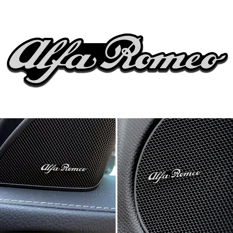 

4pcs Car Audio Decorate Decal fit for alfa romeo 159 147 156 giulietta Giulia Stelvio emblem Sticker Car Accessories Styling