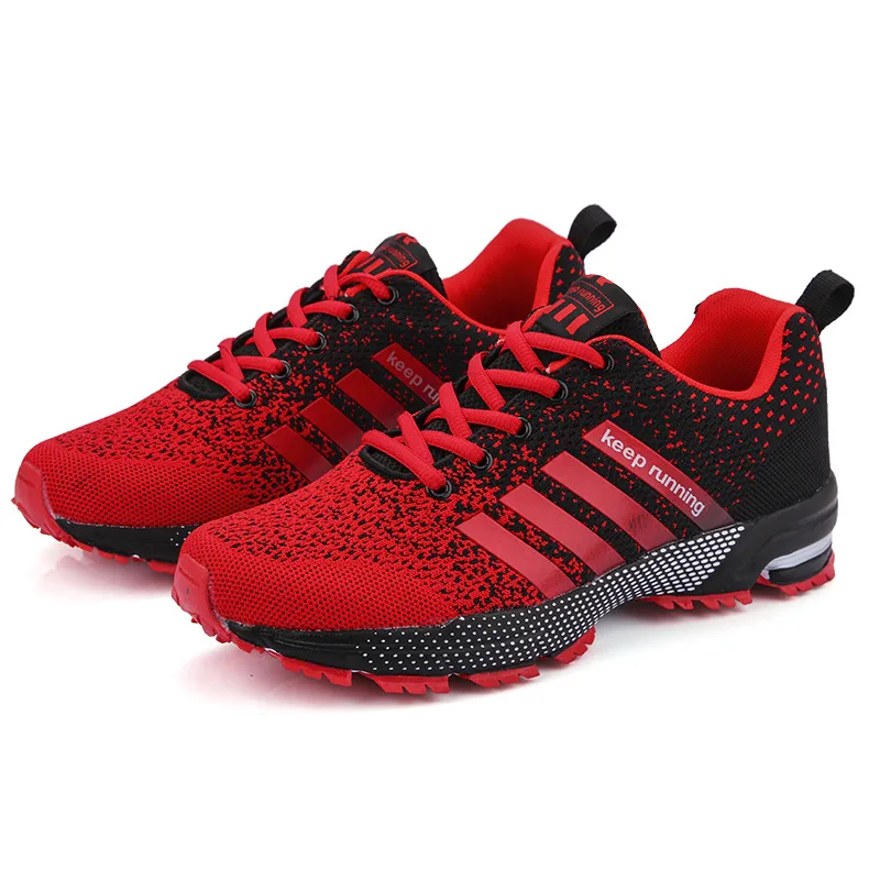 Big Size 47 Black Red Summer Breathable Men's Running Shoes Unisex Outdoor Athletic Race