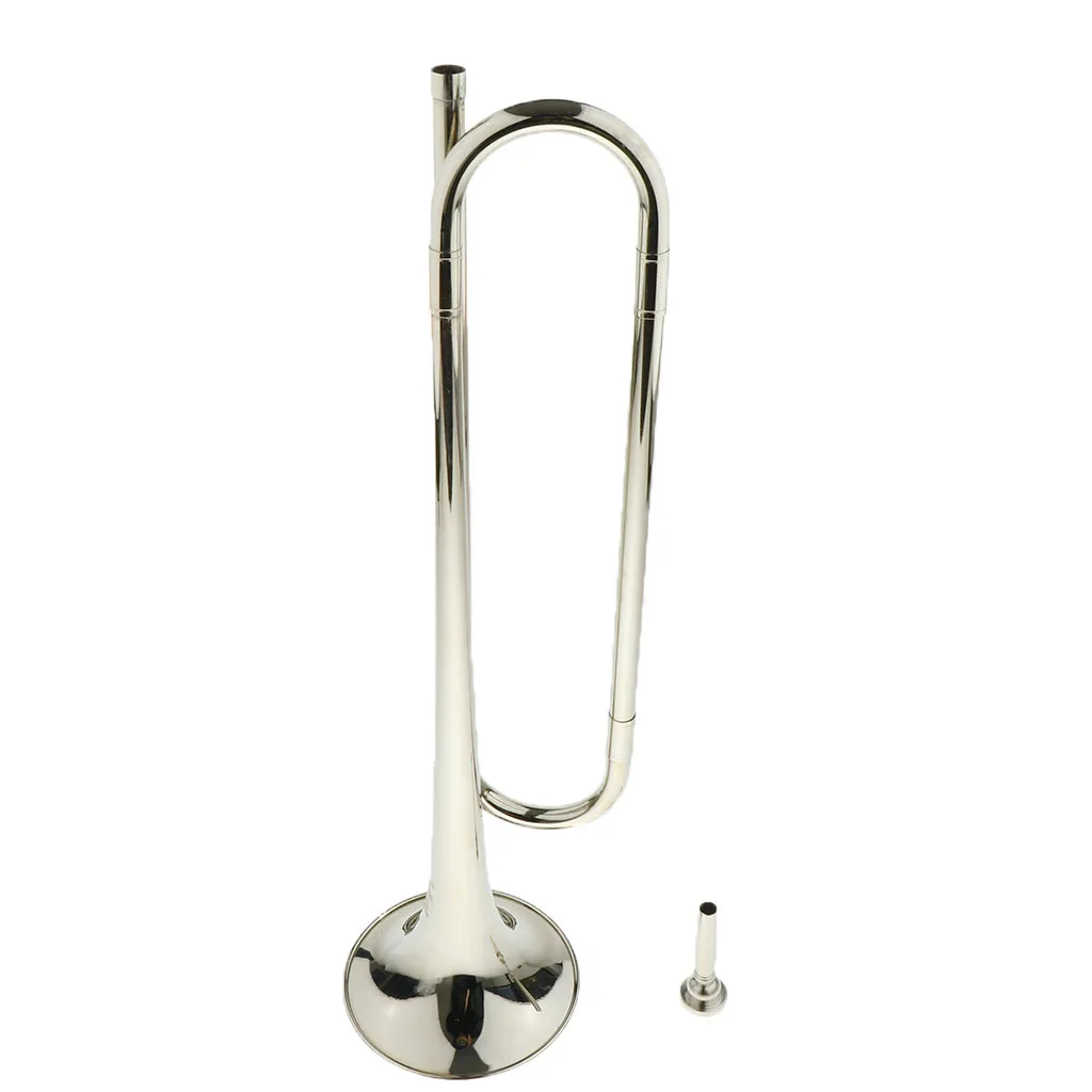 

Cavalry Bugle Trumpet Orchestra School Marching Band Students Youth Horn, Silver