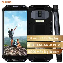 OUKITEL WP2 IP68 водонепроницаемый пылезащитный ударопрочный мобильный телефон 4G RAM 64G ROM Octa Core 6," 10000 mAh смартфон с отпечатком пальца