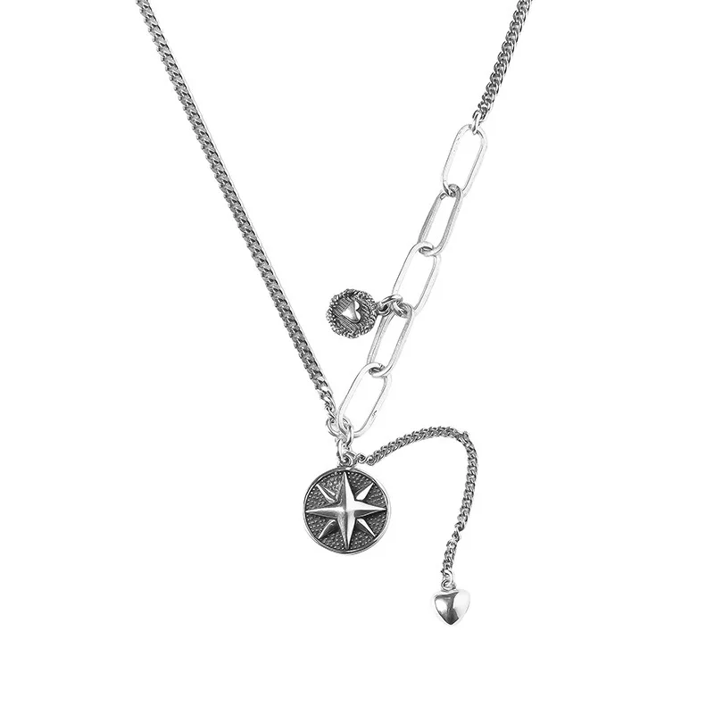 Mewanry Six-Pointed Star Heart Pendant 925 Sterling Silver Necklace for Women Fashion Party Thai Silver Jewelry Birthday Gifts - Image 2