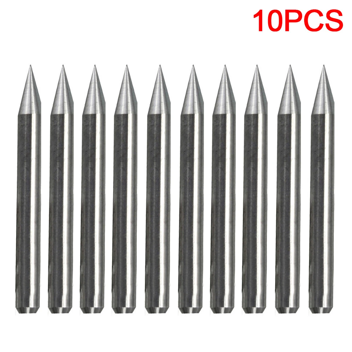 10PCS Carbide Engraving Bits 30 Degree 0.1mm Metal Flat Bottom Side V-bits Tool