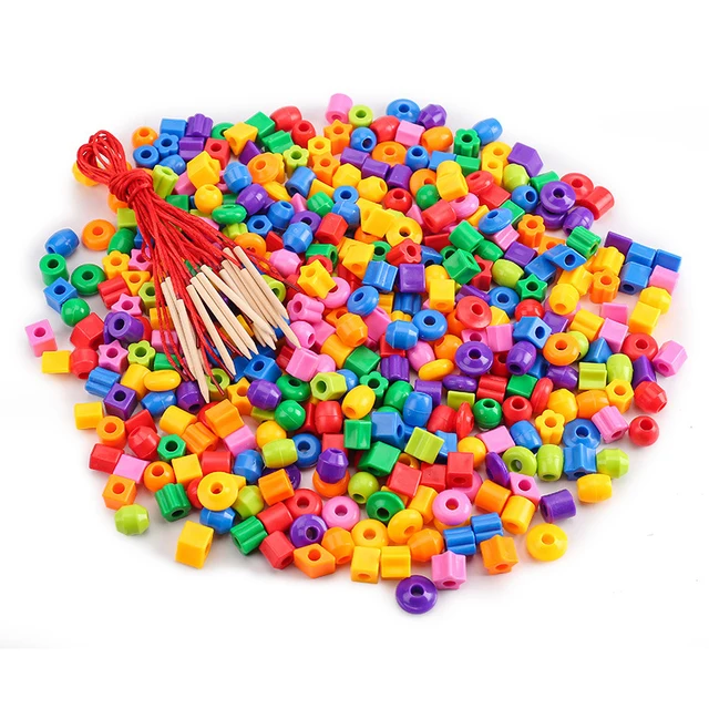 Primary Lacing Beads Educational Montessori Stringing Toy Autism Toys Toddlers Kids Preschool Children Training Gifts 3