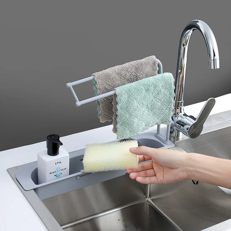 

Kitchen Storage Drain BasketTelescopic Sink Storage Rack Sink Dish Kitchen Household Adjustment Drain Tools Drying Rack