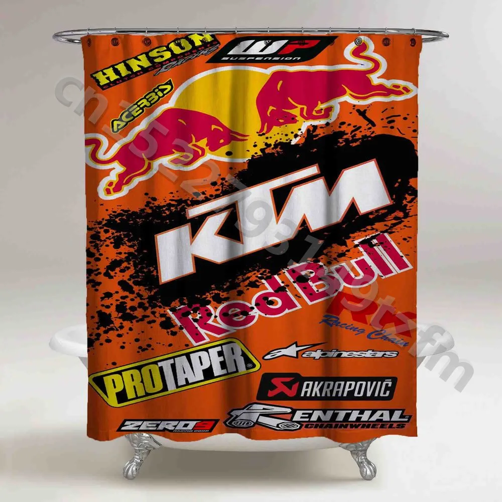 Водонепроницаемый занавеска для душа s KTM занавеска для душа принт полиэстер ткань занавеска для ванной комнаты с 12 крючками