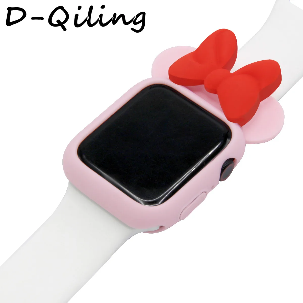 Силиконовый чехол D-qilingдля Apple Watch band 38, 42, 40, 44 мм Iwatch Series543 2 1 Женский Мягкий ТПУ защитный чехол с изображением Микки Мауса