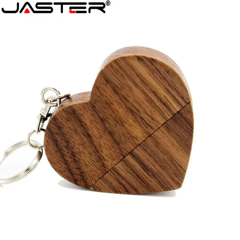 Usb флеш накопитель JASTER деревянный в форме сердца 4 ГБ 16 32 64 ГБ|heart usb|company giftflash drive