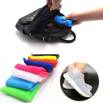 

Recyclable Silicone Overshoes Reusable Waterproof Rainproof Men Shoes Covers Rain Boots Non-slip Washable 11 Colors S/M/L