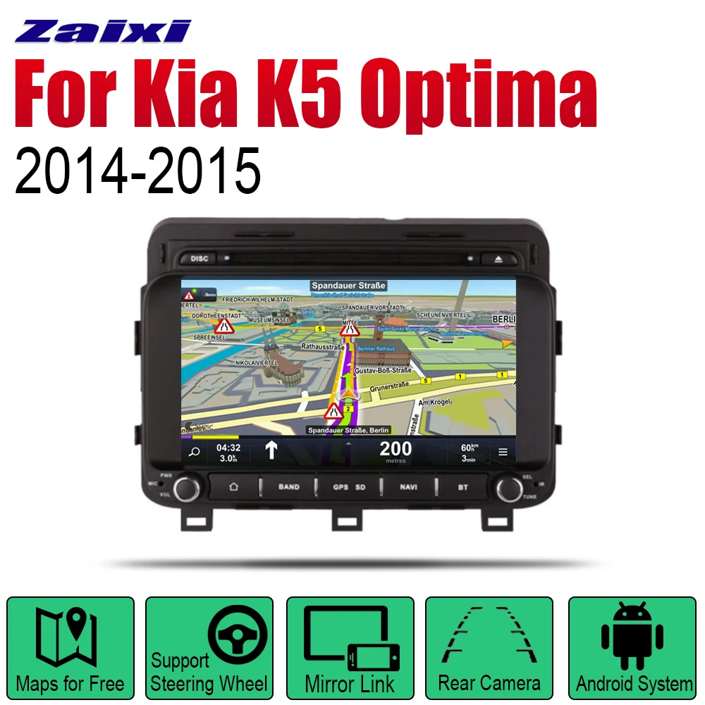 Автомагнитола ZaiXi 2 Din Автомобильный dvd-плеер на основе Android для Kia K5 Optima~ gps Навигация BT Wifi карта мультимедийная система стерео
