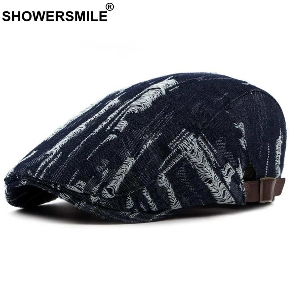 SHOWERSMILE джинсовый берет шляпа для мужчин джинсы винтажные повседневные плоская
