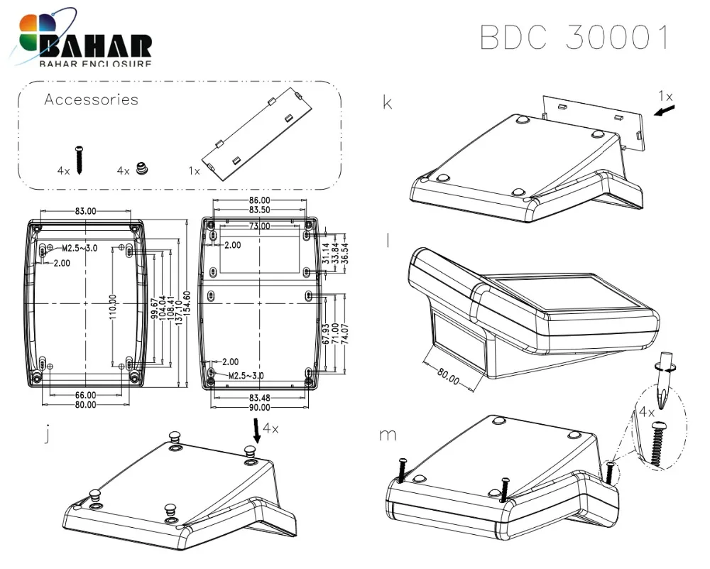 Bahar ABS пластиковый корпус чехол для инструментов DIY распределительная коробка заказная электронная коробка корпус diy чехол для инструментов 156*114*77 мм