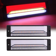 

2pcs 4 in 1 LED Trailer Truck Brake Light Neon Halo Ring Tail Brake Stop Flowing Turn Signal Lights