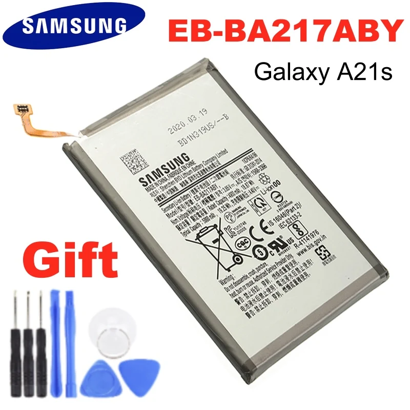 SAMSUNG оригинальный запасной EB BA217ABY батареи для Samsung Galaxy A21s SM A217F/DS A217M/DS A217F/DSN 5000mAh|Аккумуляторы мобильных