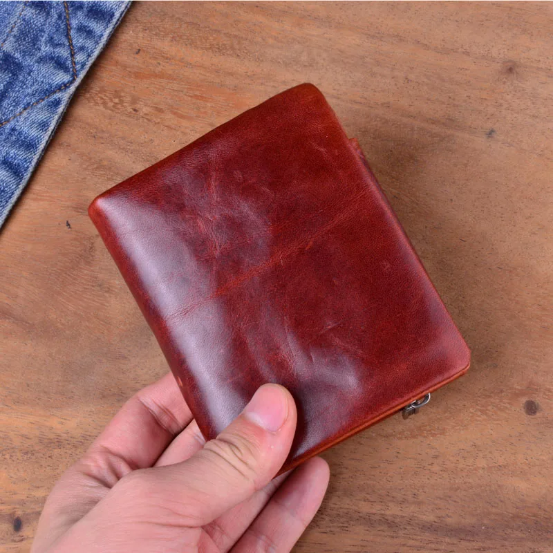 AETOO кожаный бумажник для мужчин короткий параграф сечение молния Молодежная Япония и Южная Корея; первый слой из кожи с мягкой кожаной стены - Цвет: 1