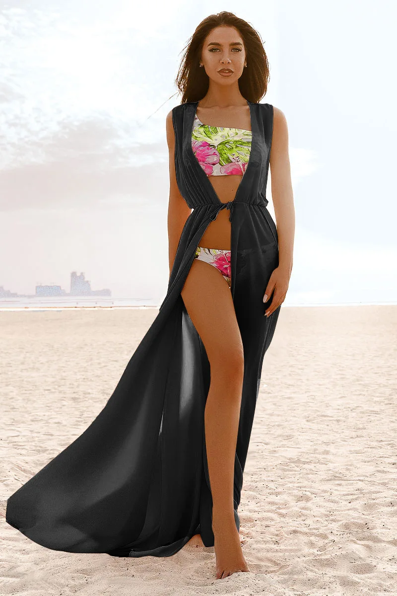 Swim Cover Up For Women Dresses Summer Beach Plus Size One-Piece Dress Has Unveiled New Cardigan Bikini Solid Acetate