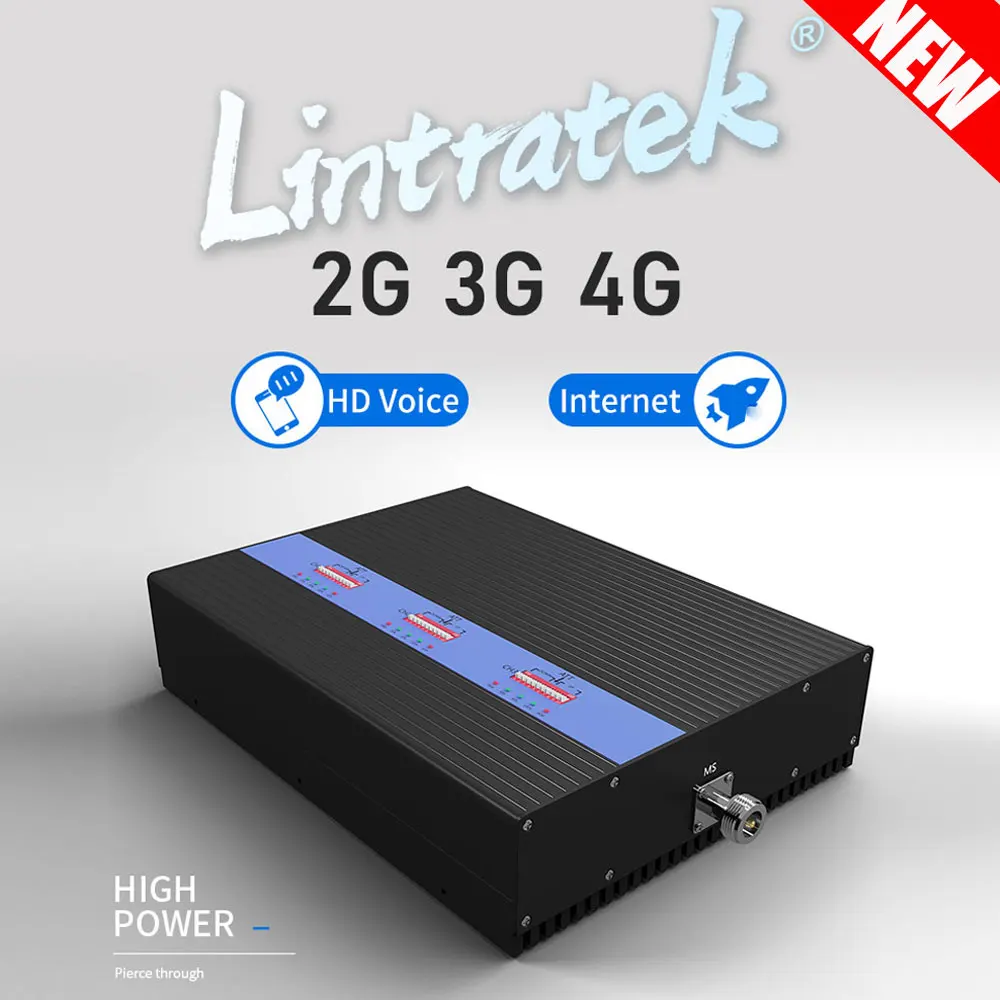 

Lintratek New Model Repeater GSM 3G 4G Signal Booster GSM DCS WCDMA 25dBm Cellular Signal Booster Voice Internet Amplifier