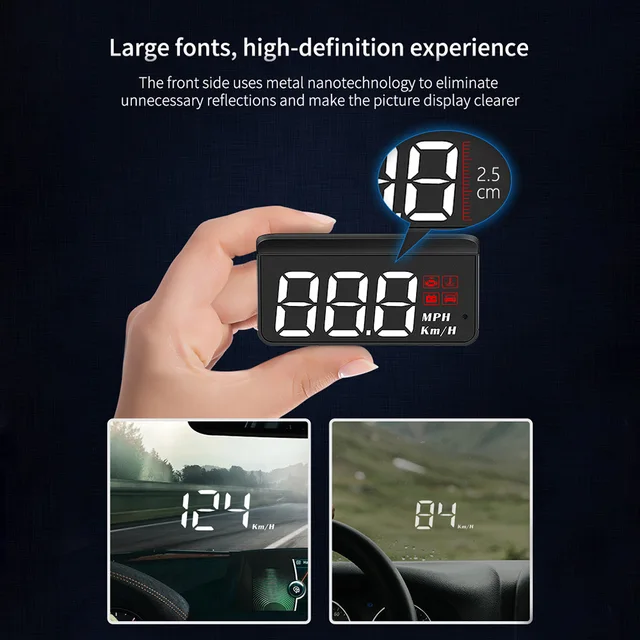 Car Head Up Display Speedometer Monitor On Board 5