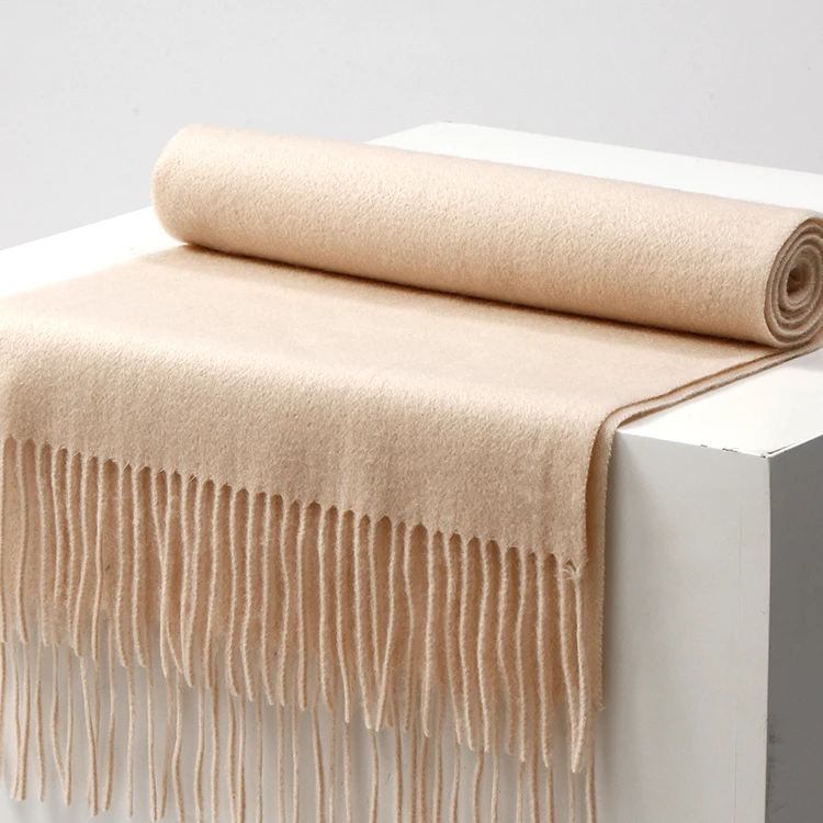 Hc0488071f3ff429b96f1f54a691bacabT Winter Pure Long Cashmere Scarf Women Luxury Brand Real Cashmere Scarf Warm Thick Soft Solid Shawl Ladies Wrap Mallzona