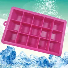 15 решеток, силиконовая форма квадратной формы, форма для льда, поднос для Фруктового мороженого, кухонный бар, аксессуары для питья