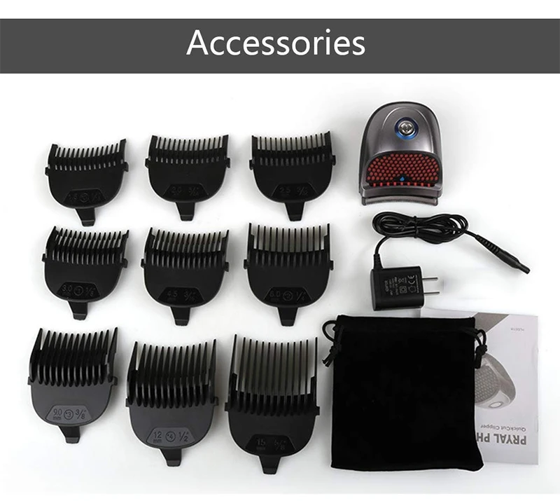 Aparadores de Cabelo Clippers para Homens Auto-corte de Cabelo em Casa Clippers de Cabelo sem Fio com 9 Recarregável Barba Barbeador Pentes Kit 8 kit clippers de cabelo sem fio com 9 pentes
