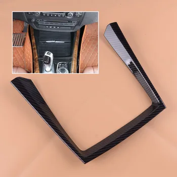 

DWCX ABS Carbon Fiber Black Car Console Front Water Cup Cover Trim Holder Fit for BMW X5 E70 2007 2008 2009 2010 2011 2012 2013