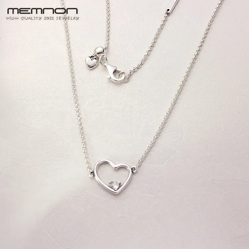 Ко Дню Святого Валентина Асимметричная Heart of Love Цепочки и ожерелья s для Для женщин 925 стерлингового серебра прекрасное ювелирное ожерелье Свадебные украшения