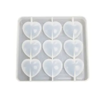 

Epoxy Mold Manual DIY Crystal 9 Hole Heart Shape Mold Silicone High Mirror Pendant Handmade Making Molds