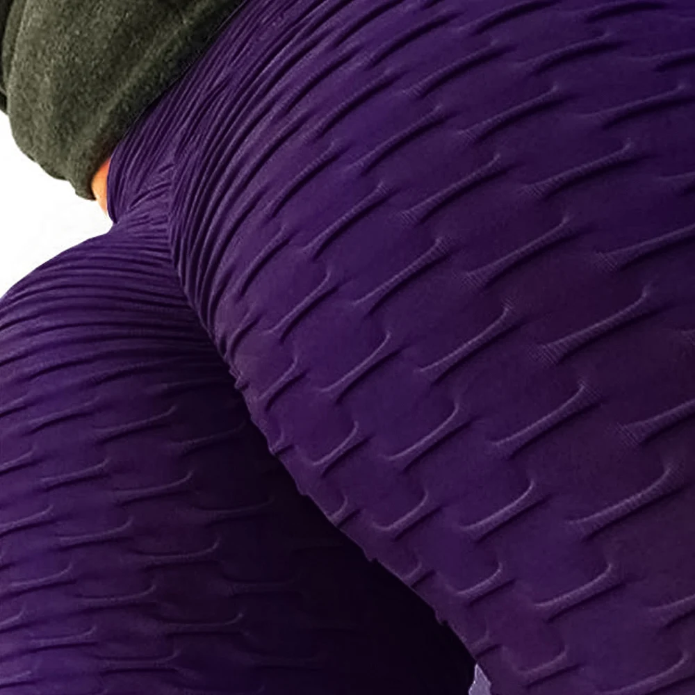 SWOLF, женские штаны для йоги, сексуальные, высокая талия, подтяжка ягодиц, штаны для фитнеса, попой, леггинсы, брюки, колготки, резинки, текстурированные, леггинсы для тренировок - Цвет: purple