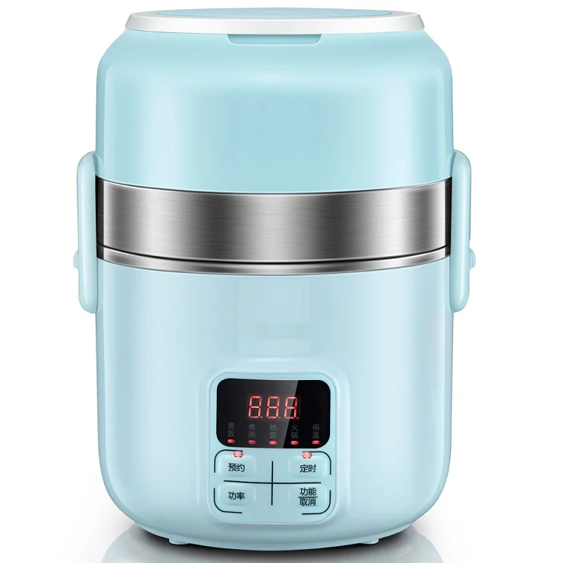 

2L Double Layer Intelligent Rice Cooker Electric Lunch Box Pot DIY Office Student Reservation Timing Cooking Rice Steamer