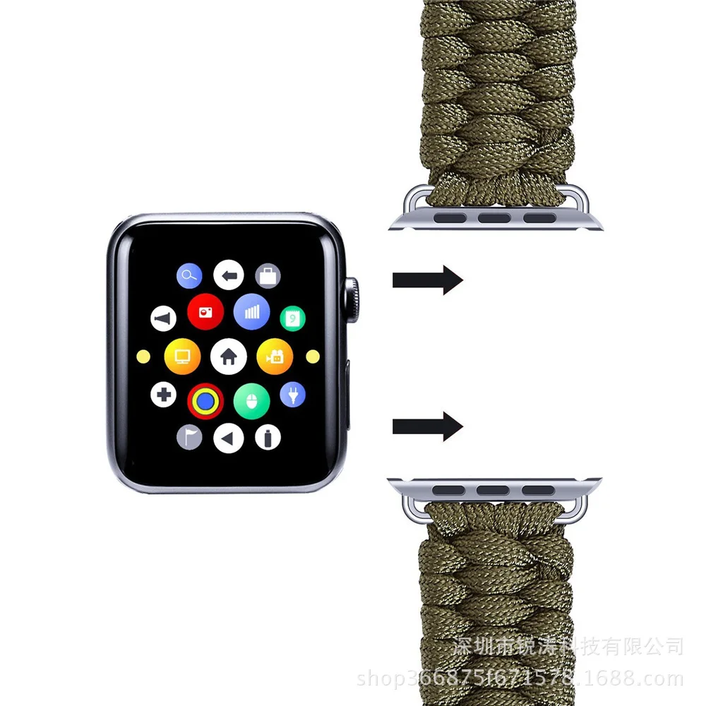 Тканый нейлоновый ремешок часы для спорта и свободные полоски для Apple watch Series 4/3/2/1 Классический ремень 38 мм 40 мм 42 44 мм текстильный ремешок для часов